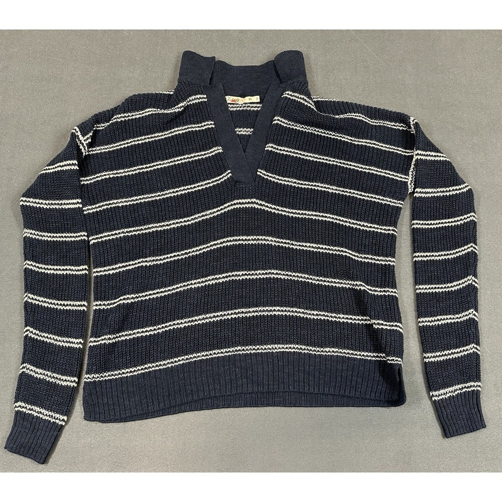 Faherty Sweater Womens Size XS Cotton Linen Blend V Neck Pullover